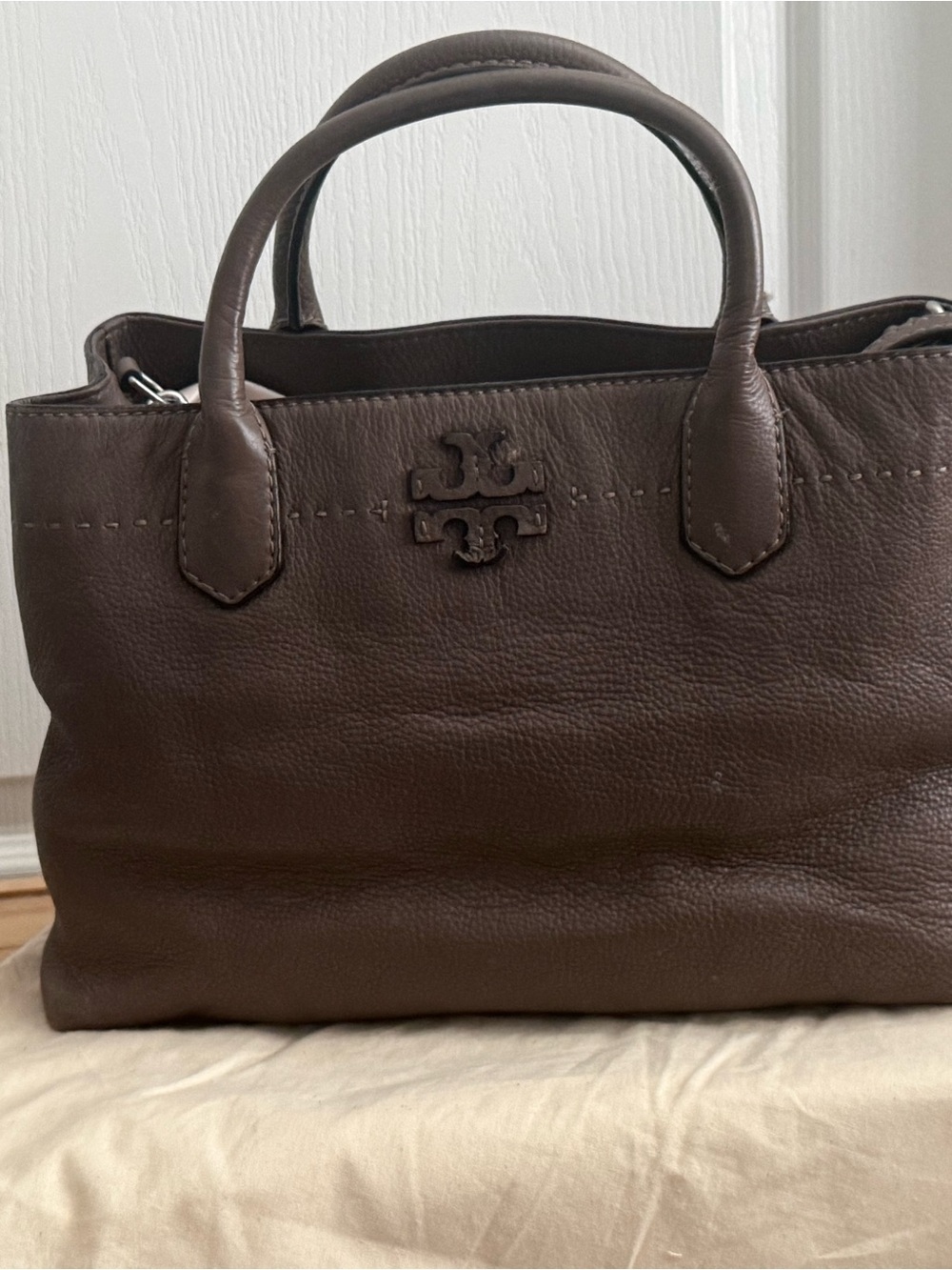 Tory Burch Dark Brown Leather Satchel